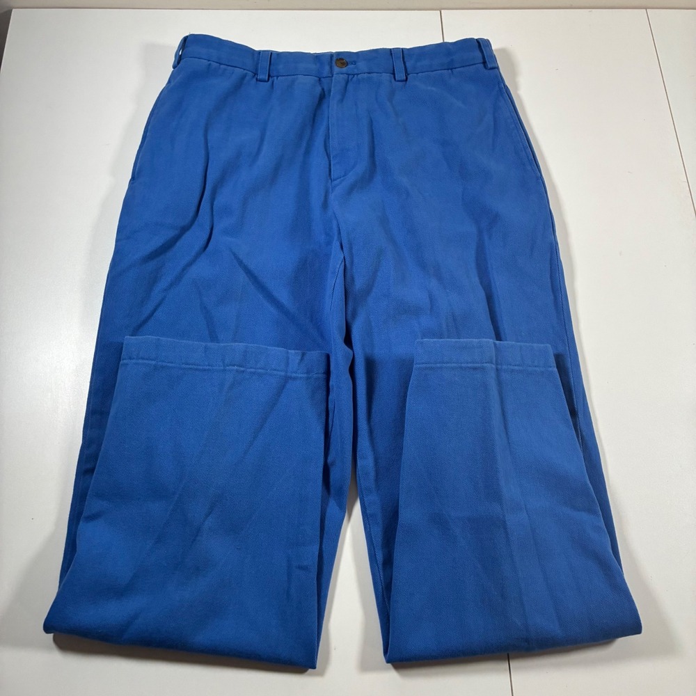 J. Peterman Pants 34x32 Blue Stretch Cotton Chino Heavy Trousers (Tag 36)